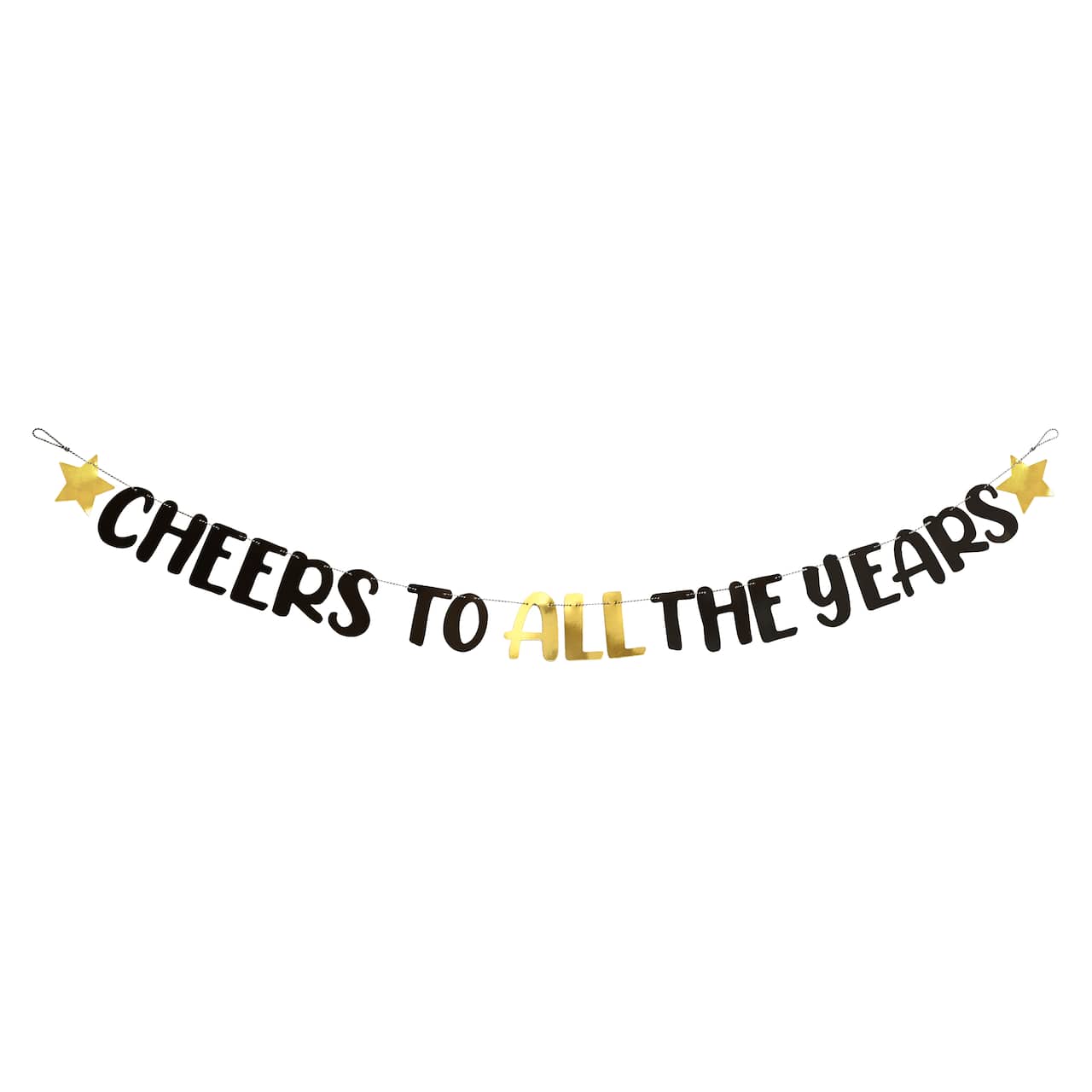 6ft. Black & Gold All The Years Banner by Celebrate It™